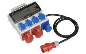 Spälti Baustromverteiler 40A mit Zul 2xCEE16/5, 1xCEE16/3, 4xT23
