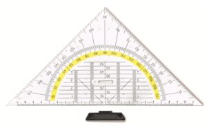 ARDA Geodreieck 25cm UNI 45°mit Griff aus glasklarem Polystyrol
