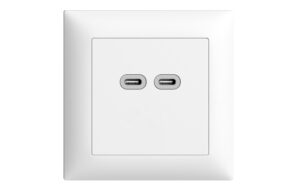 Feller EDIZIOdue UP 2x USB-C Ladesteckdose 3A, 5-12V DC, 18W, weiss