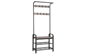 Vasagle Garderobe aus Holz und Metall 72 x 33,7 x 183 cm, Traglast 80 kg