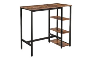 Vasagle Bartisch aus Holz und Stahl 109 x 60 x 100 cm,Tisch Traglast 100 kg