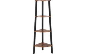 Vasagle Eckregal mit 4 Ebenen 34 x 34 x 125 cm, Traglast pro Ebene 5 kg