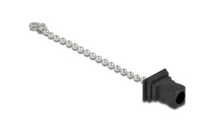 Delock Staubschutzkappen SC Stecker 1 Stk, schwarz, mit Kette