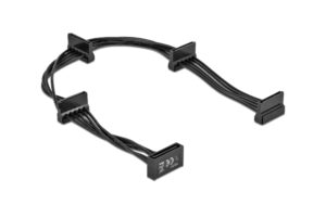 Delock SATA - 4x SATA Stromadapter, Schwarz 40cm, unterstützt 3,3, 5 und 12 Volt, GND
