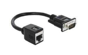Delock: RS232/422/485 - LAN Buchse, schwarz 921,6 Kbps Datentransfer, DB-9 Stecker