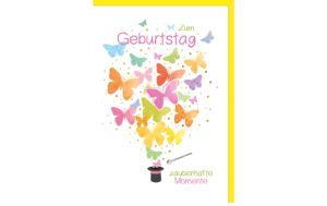 B+C Geburtstagskarte Schmetterlinge 11.5 x17 cm, inkl. Couvert