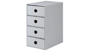 Rössler S.O.H.O. 4er Schubladenbox Stone grau, 17.5x32x25 cm