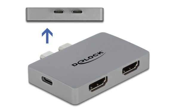 1180582_1 - Mediatech Delock Thunderbolt3 - 2xHDMI 4K60Hz Adapter 3840x2160,4K60Hz,PD3.0, grau, für Macbook