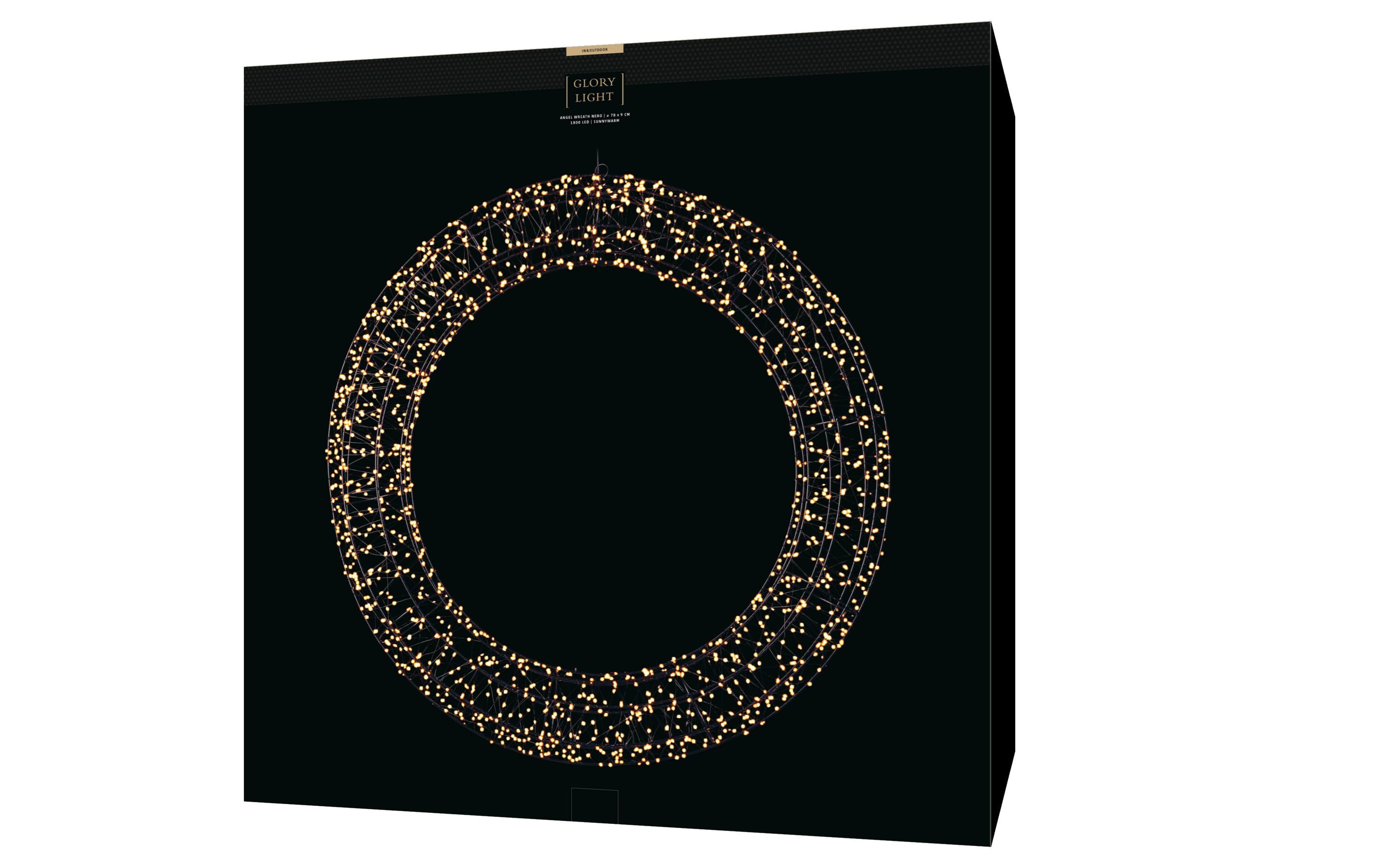 1181743_4 - Mediatech STT LED Angel Wreath Nero 78cm 1800LED sww, D78x9cm, black