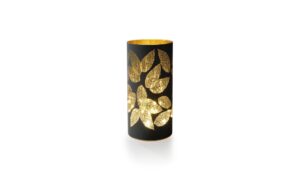 STT LED Glas leaves black L indoor, 20LED, ww, D10cm x H20cm