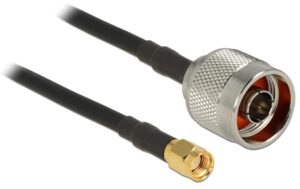 Delock RP-SMA Stecker zu N-Stecker, 2m CFD200 Low Loss Antennenkabel für 2.4/5Ghz