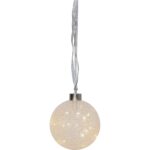 Star Trading Glasdekoration Glow Snow 10 cm x 11 cm x 10 cm, 15 LEDs, Indoor