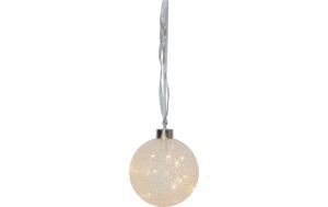 Star Trading Glasdekoration Glow Snow 10 cm x 11 cm x 10 cm, 15 LEDs, Indoor