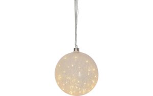 Star Trading Glasdekoration Glow Snow 20 cm x 21 cm x 20 cm, 50 LEDs, Indoor