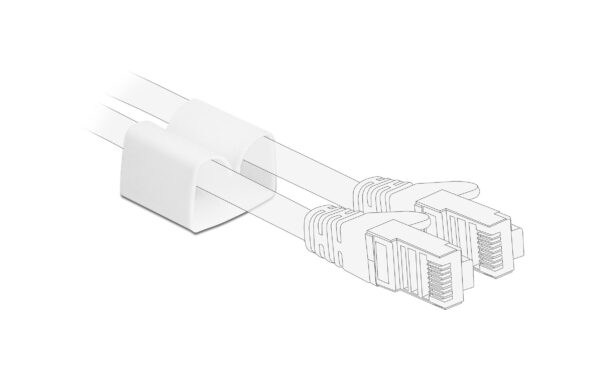 1192219_1 - Mediatech Delock Kabelhalter Clip, 2 Stück weiss
