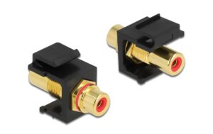 Delock Keystone Cinch-Buchse/Cinch-Buchse vergoldet, rot, schwarz kaufen Schweiz | Mediatech.ch