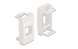Delock Keystone Leergehäuse für Geräteinbau Halterung für 1 Port, weiss, 22.5 x 45 mm