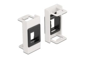 Delock Keystone Leergehäuse für Geräteinbau Halterung für 1 Port, schwarz, 22.5 x 45 mm