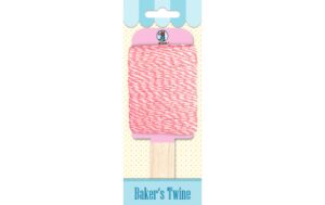 URSUS Dekobänder Bakers Twine 15m, Baumwollgarn, zum Basteln, Rosa
