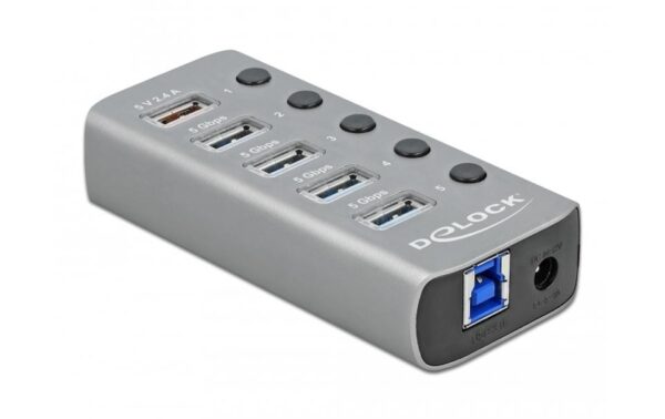 1201231 - Mediatech Delock externer USB 3.0 Hub 4-Ports mit Schalter, Schnellladung kaufen Schweiz | Mediatech.ch