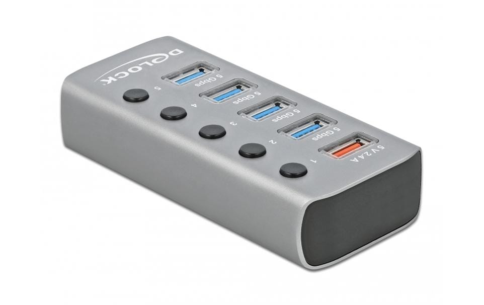 1201231_2 - Mediatech Delock externer USB 3.0 Hub 4-Ports mit Schalter, Schnellladung