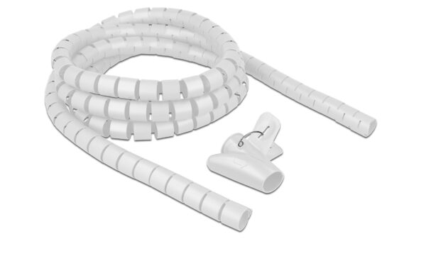 1203262 - Mediatech Delock Spiralschlauch mit Einziehwerkzeug 2.5m x 25mm, Weiss