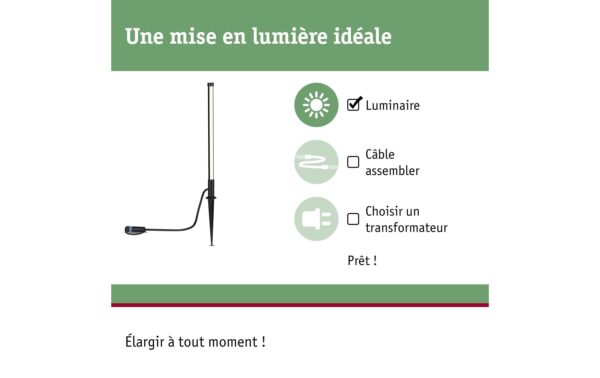 1204540_1 - Mediatech Paulmann Outdoor Plug&Shine Poller Lichtsta inkl. LED 5.5W 180lm 24V 3000K, Dimmbar