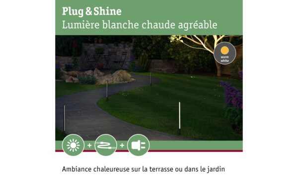 1204540_2 - Mediatech Paulmann Outdoor Plug&Shine Poller Lichtsta inkl. LED 5.5W 180lm 24V 3000K, Dimmbar