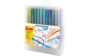 Eberhard F. Fasermaler Glitter Kunststoffbox mit 24 Stück