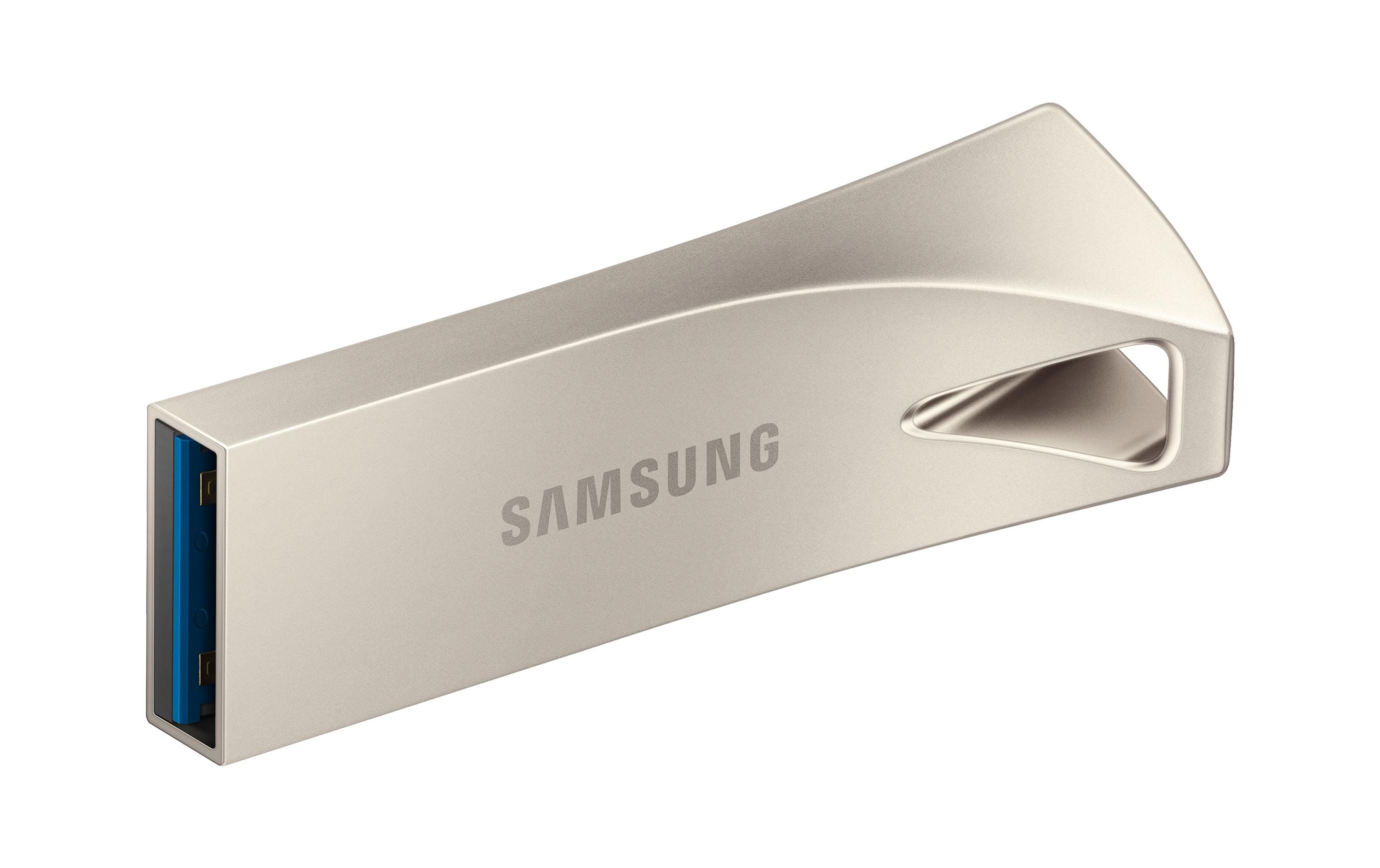 1207379_1 - Mediatech Samsung USB3.1 Bar Plus Silver 64GB silber, Lesen: 300MB/s, Schreiben: 30MB/s