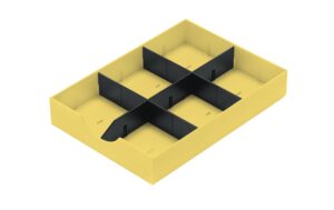 Styro Schubladenelement Styrodoc mit 1 Längs- und 2 Querstegen, zitroneng.