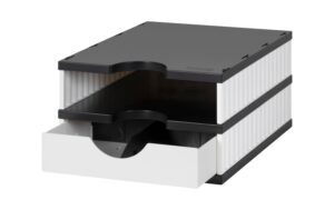 Styro Schubladenbox Styrodoc Uno 2 Fach und 1 Schublade, weiss/schwarz