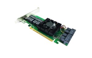 Highpoint SSD7180 RAID-Kontroller, 8x NVME PCI-Ex16v3, RAID 0,1/10, 4xSFF-8643, LP