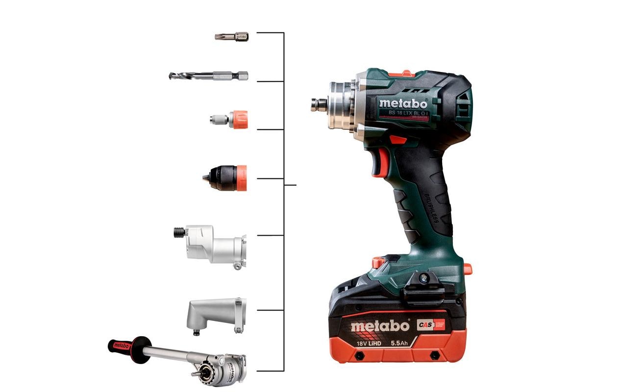 1214053_1 - Mediatech Metabo BS18LTXBL Q I Akku-Bohrschrauber 2x LiHD 5.5 Ah, ASC 145