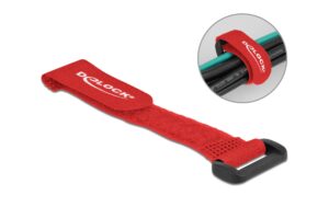 Delock, Klettkabelbinder Rot 150 mm x 20 mm 5 Stück, Rot