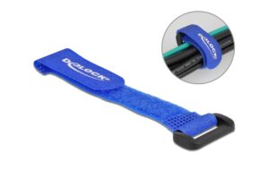 1214441 - Mediatech Delock Klett-Kabelbi. 150x20mm mit Schlaufe 5 Stück, Blau