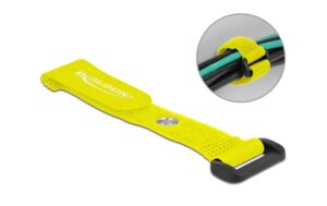 1214455 - Mediatech Delock Klett-Kabelbi.150x20mm,5 Stk,Gelb Mit Schlaufe und Befestigungsöse