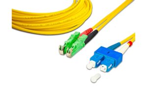 Lightwin LWL HQ Duplex Patchkabel, LSH, 2m Singlemode OS2, E2000/APC-SC kompatibel
