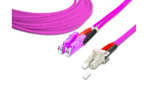 Lightwin LWL HQ Duplex Patchkabel, LSH, 2m Multimode OM4, E2000-LC kompatibel
