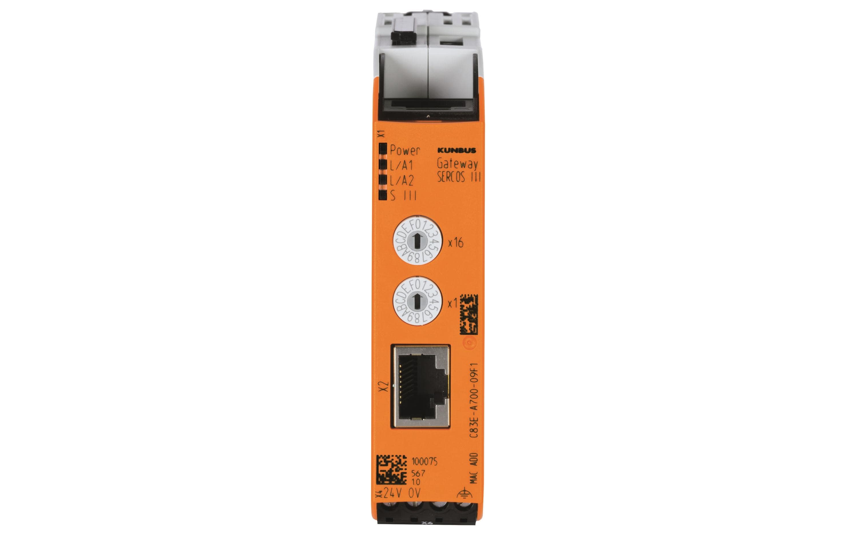 Kunbus Modulares Gateway Sercos III IP20, 96 x 22,5 x 110,5 mm