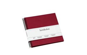 Semikolon Fotoalbum Efalinbezug 17 x 17cm bordeaux, 20 schwarze Seiten