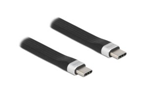 1219038 - Mediatech Delock USB3.2 Gen2 Flachbandkabel, C-C 10Gbps, 13.5cm, Farbe: Silber/Schwarz kaufen Schweiz | Mediatech.ch