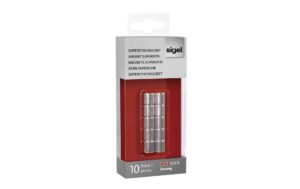 Sigel Magnete Strong Zylinder, silber Haftkraft ca. 8 Blatt Ø 10x10 mm, 10 ST