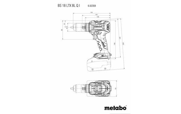 Metabo BS18LTXBL Q I/2 Akku-Bohrschrauber ohne Akku, ohne Ladegerät