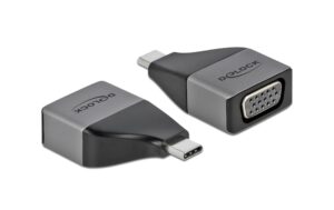 Delock Adapter USB Typ-C zu VGA 1080p Auflösung bis 1920 x 1080 @ 60 Hz, Grau