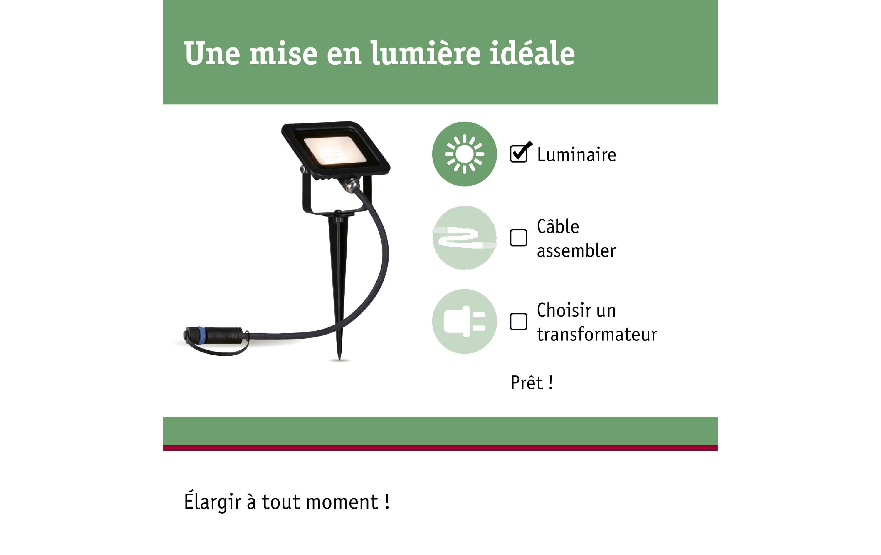 1224413_1 - Mediatech Paulmann Outdoor Plug&Shine Fluter 6.5W inkl. LED 6.8W 580lm 3000K, Dimmbar