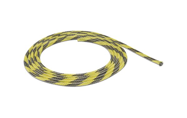 Delock Geflechtskabelschlauch, 2mx6mm dehnbar,schneidbar, Farbe: Schwarz/Gelb