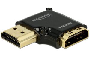 Delock Adapter HDMI-A Buch.- HDMI-A Steck. 4K 90° Gewinkelt links, Schwarz