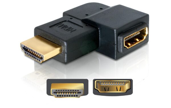 1232871 - Mediatech Delock Adapter HDMI Stecker zu HDMI Buchse 90° links kaufen Schweiz | Mediatech.ch