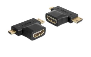 Delock Adapter HDMI-A Buc. zu HDMI C/D Ste. HDMI-A Buchse zu HDMI-C+ HDMI-D Stecker